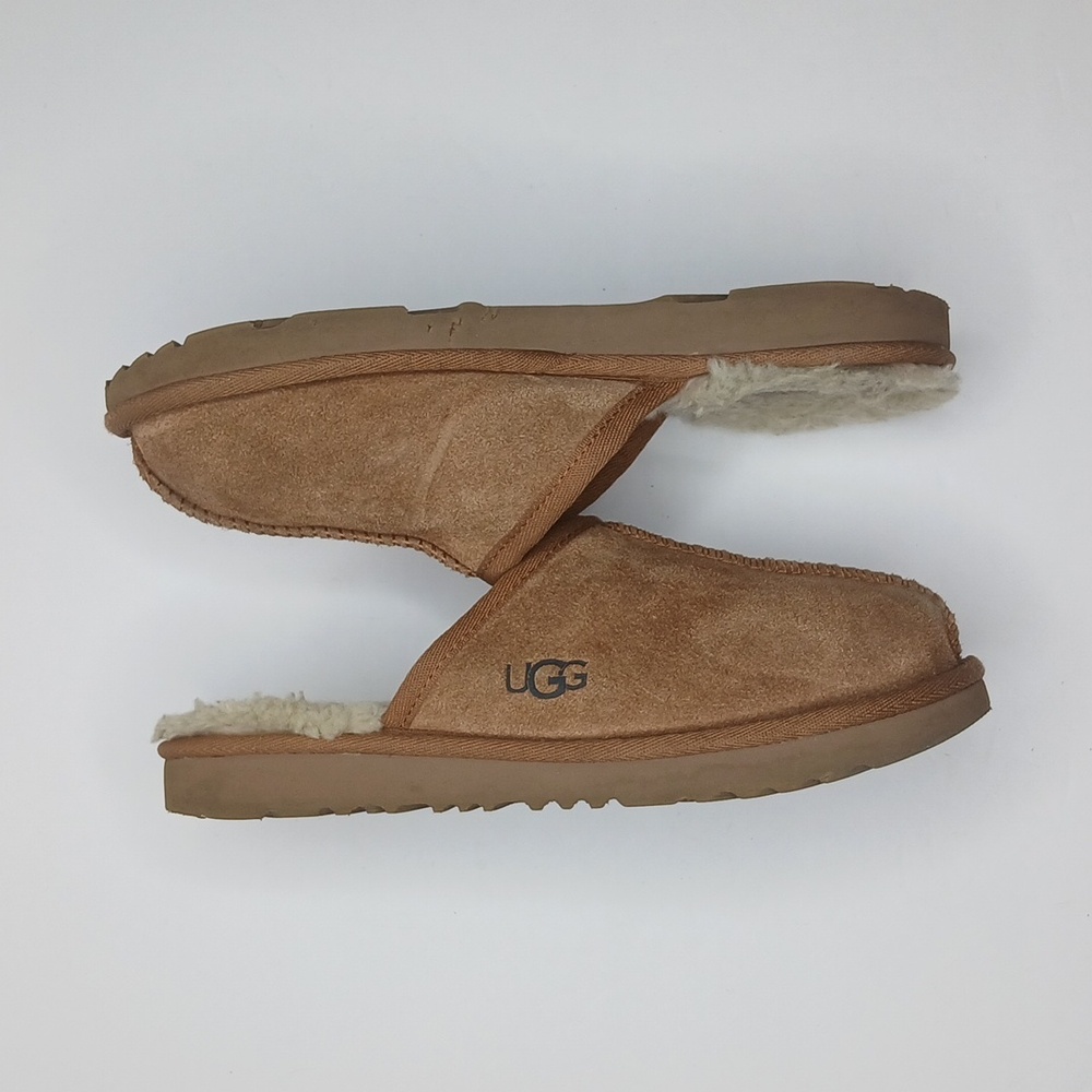 UGG Keegan Slide Slipper Chestnut Suede Shearling Slip On Shoes Kids Size‎ 3 - Picture 4 of 8
